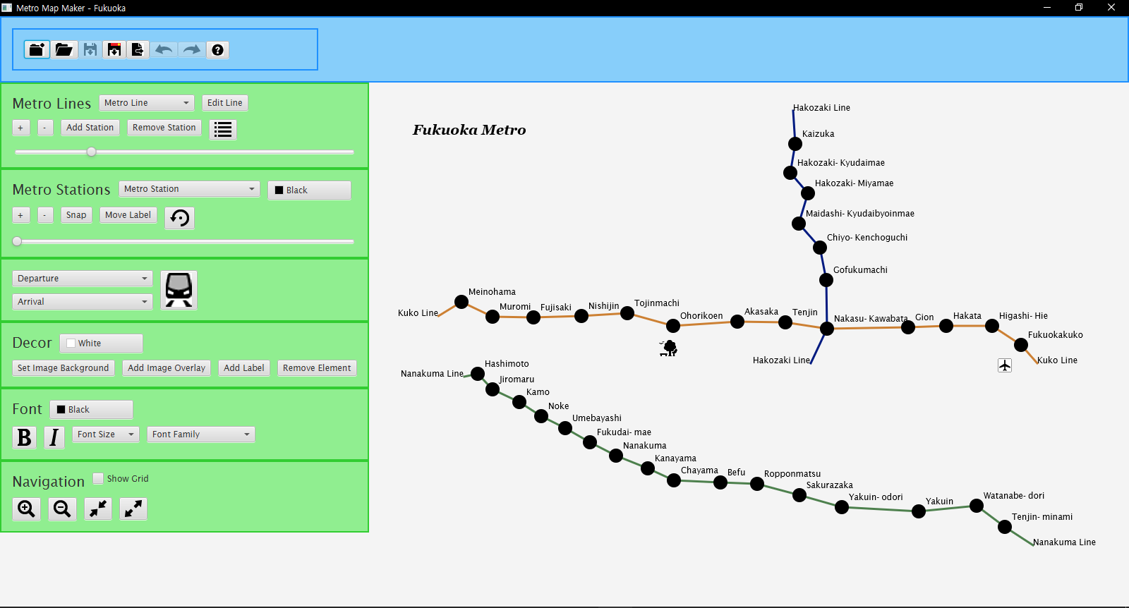 Fukuoka Metro Map